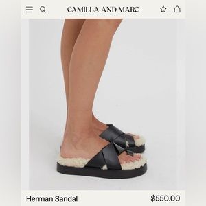 CAMILLA AND MARC Herman Platform Sandal Slide in Cream (Size 38)